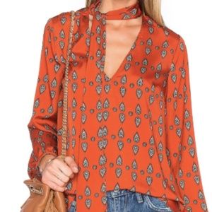 House of Harlow Tie Neck Blouse